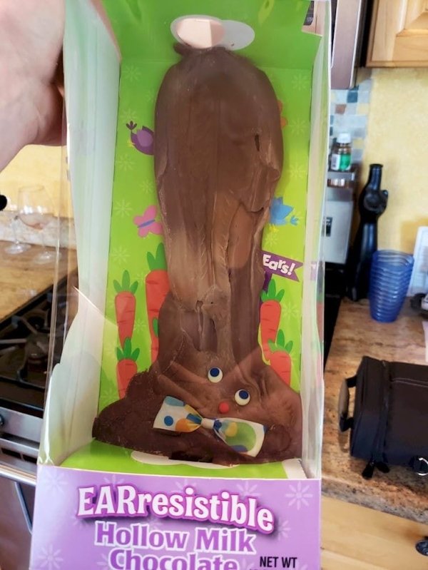 chocolate easter bunny funny - Eats! EARresistible Hollow Milk Chocolate Net Wt