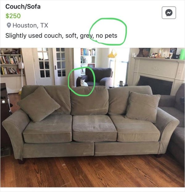 wtf online shopping slightly used couch soft grey no pets - CouchSofa $250 Houston, Tx Slightly used couch, soft, grey, no pets