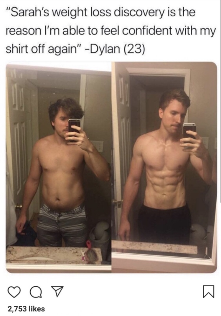 fat to fit transformation male indian - "Sarah's weight loss discovery is the reason I'm able to feel confident with my shirt off again" Dylan 23 Q v 2,753