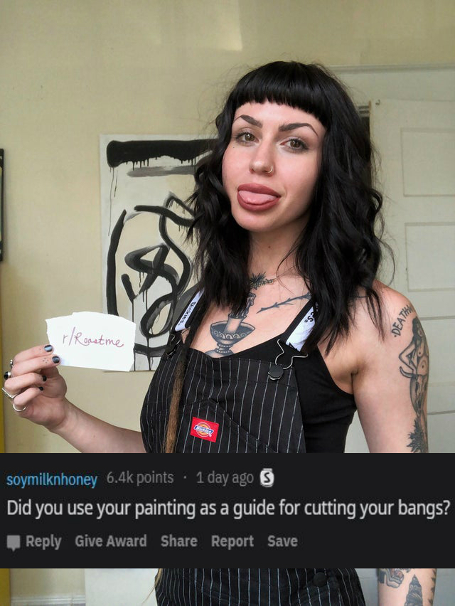 shoulder - Death rReastme soymilknhoney points . 1 day ago S Did you use your painting as a guide for cutting your bangs? Give Award Report Save