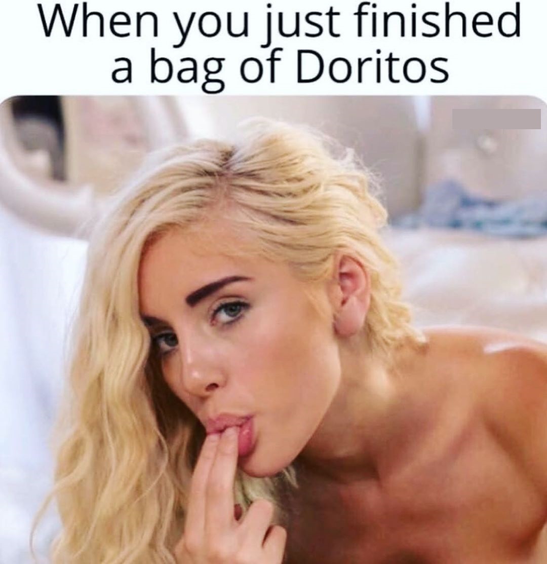 blond - When you just finished a bag of Doritos
