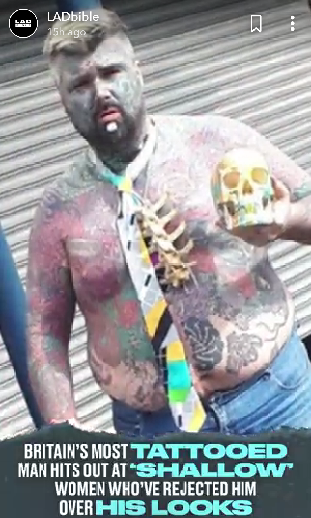 arm - M LADbible 15h ago Britain'S Most Tattooed Man Hits Out At Shallow Women Who'Ve Rejected Him Over His Looks
