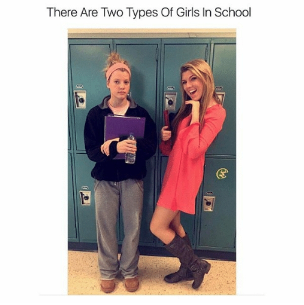 two different types of girls at school - There Are Two Types Of Girls In School