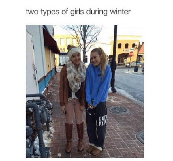2 types of girls in the winter - two types of girls during winter