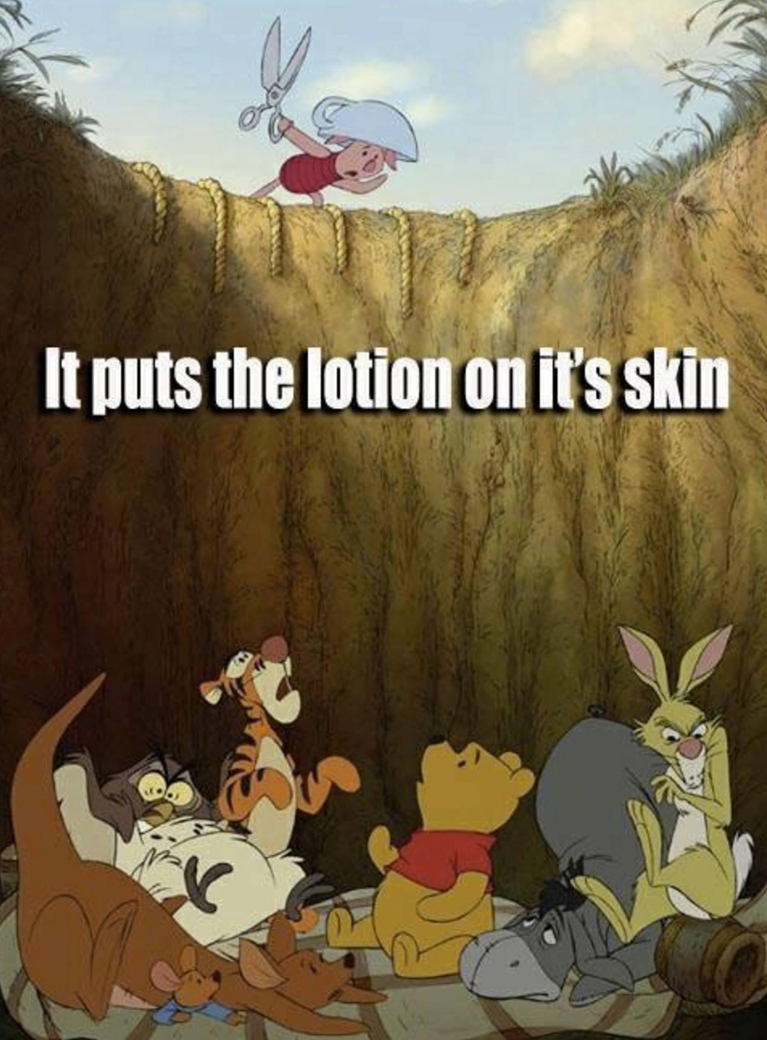 winnie the pooh movie 2011 - It puts the lotion on it's skin
