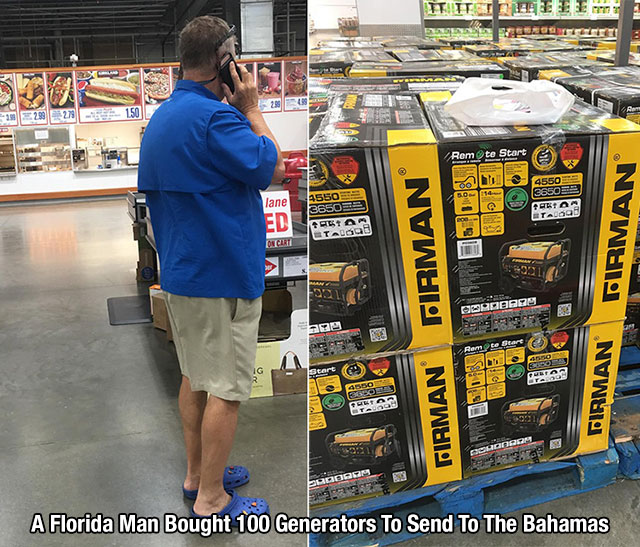 florida man buys 100 generators - Sala D Erece 273 Lg 150 Romte Start 2 4.550 lane 4550 2650 Peta Petar Tado Tirman Oktori Tirman Sabreu a start Eco > Assos ! Firman Firman A Florida Man Bought 100 Generators To Send To The Bahamas