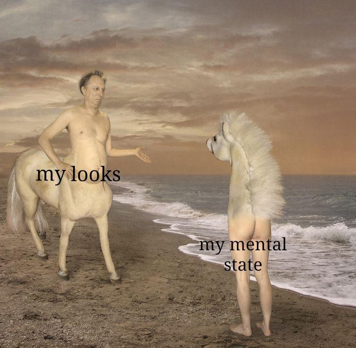 centaur has met the wrong half he - my looks my mental state