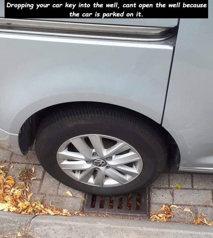 alloy wheel - Dropping your car key into the well, cant open the well DeLUJ the car is parked on it.