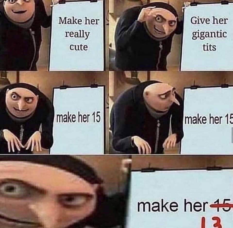 funny fbi open up memes - Make her really cute Give her gigantic tits make her 15 il make her 15 make her 15