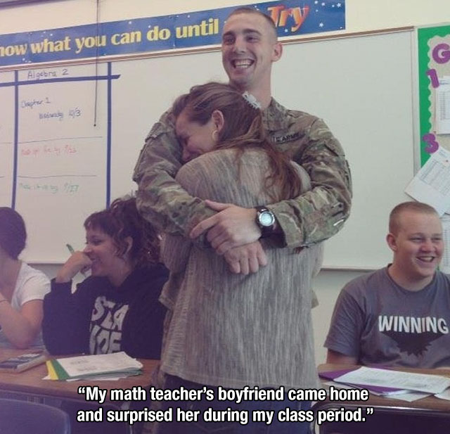 photo caption - how what you can do until A bre 2 lorer Winning "My math teacher's boyfriend came home and surprised her during my class period."
