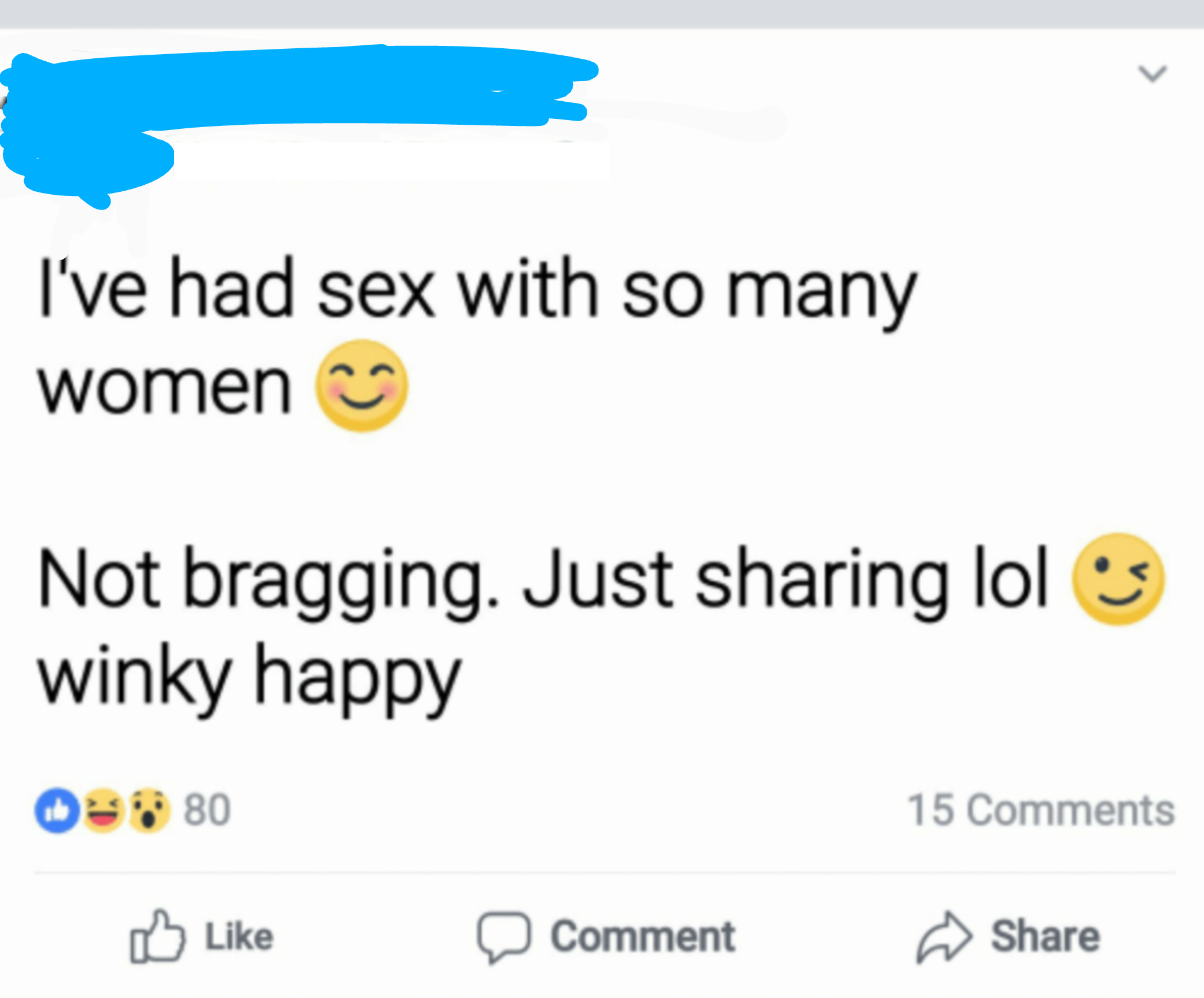metropolitan market - I've had sex with so many women Not bragging. Just sharing lol winky happy 08980 Comment 15