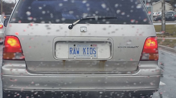 vehicle registration plate - Ontario O Rah Kids