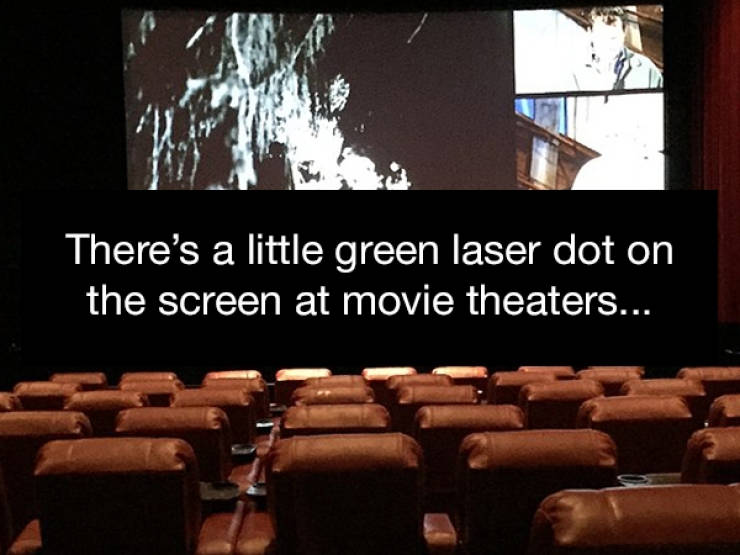 presentation - There's a little green laser dot on the screen at movie theaters...