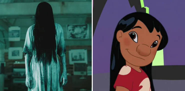 Samara, the girl from The Ring, and Lilo from Lilo & Stitch are both voiced by the same person, Daveigh Chase.