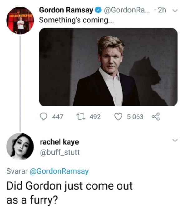 Something's coming Did Gordon just come out as a furry?