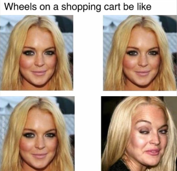 wheels on shopping cart meme - Wheels on a shopping cart be