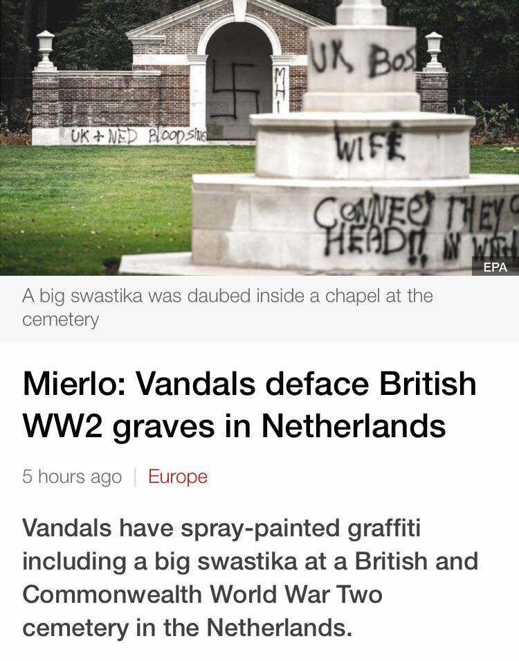 grass - Uk Boli Uk Ned Blood Sing Wife Cuneo They Epa A big swastika was daubed inside a chapel at the cemetery Mierlo Vandals deface British WW2 graves in Netherlands 5 hours ago Europe Vandals have spraypainted graffiti including a big swastika at a Bri