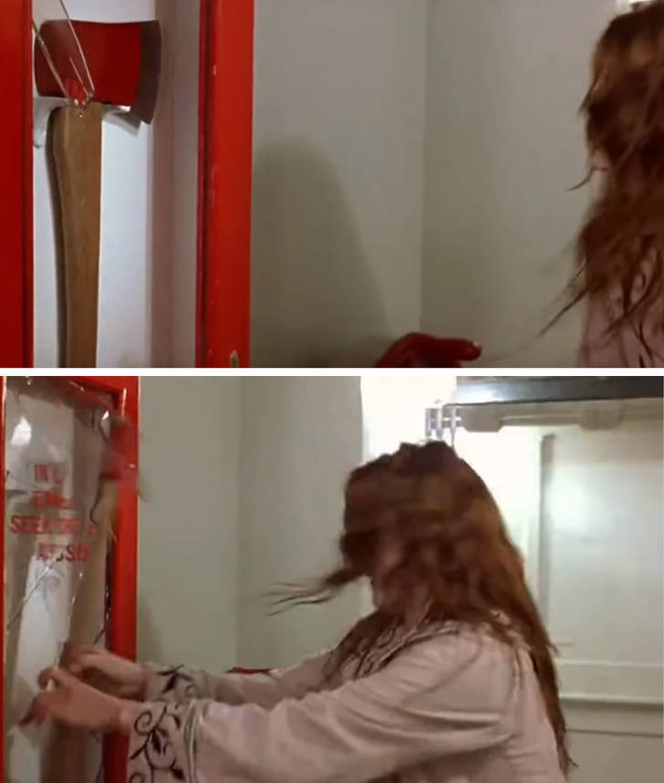 When Rose goes back down in the sinking Titanic to free and save her beloved Jack, she appears to break the emergency glass to take out an axe. At first, the broken glass is gone, but in the scene right after where Rose is getting the axe out the glass is back in place.
