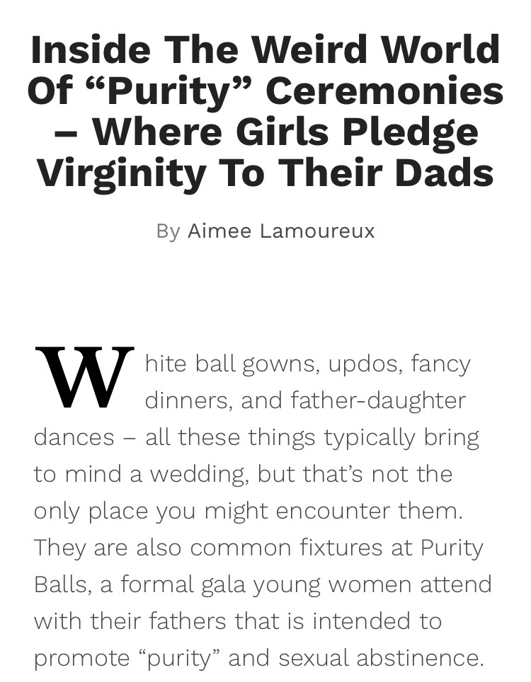 andres calamaro - Inside The Weird World Of Purity Ceremonies Where Girls Pledge Virginity To Their Dads By Aimee Lamoureux W hite hite ball gowns, updos, fancy dinners, and fatherdaughter dances all these things typically bring to mind a wedding, but tha