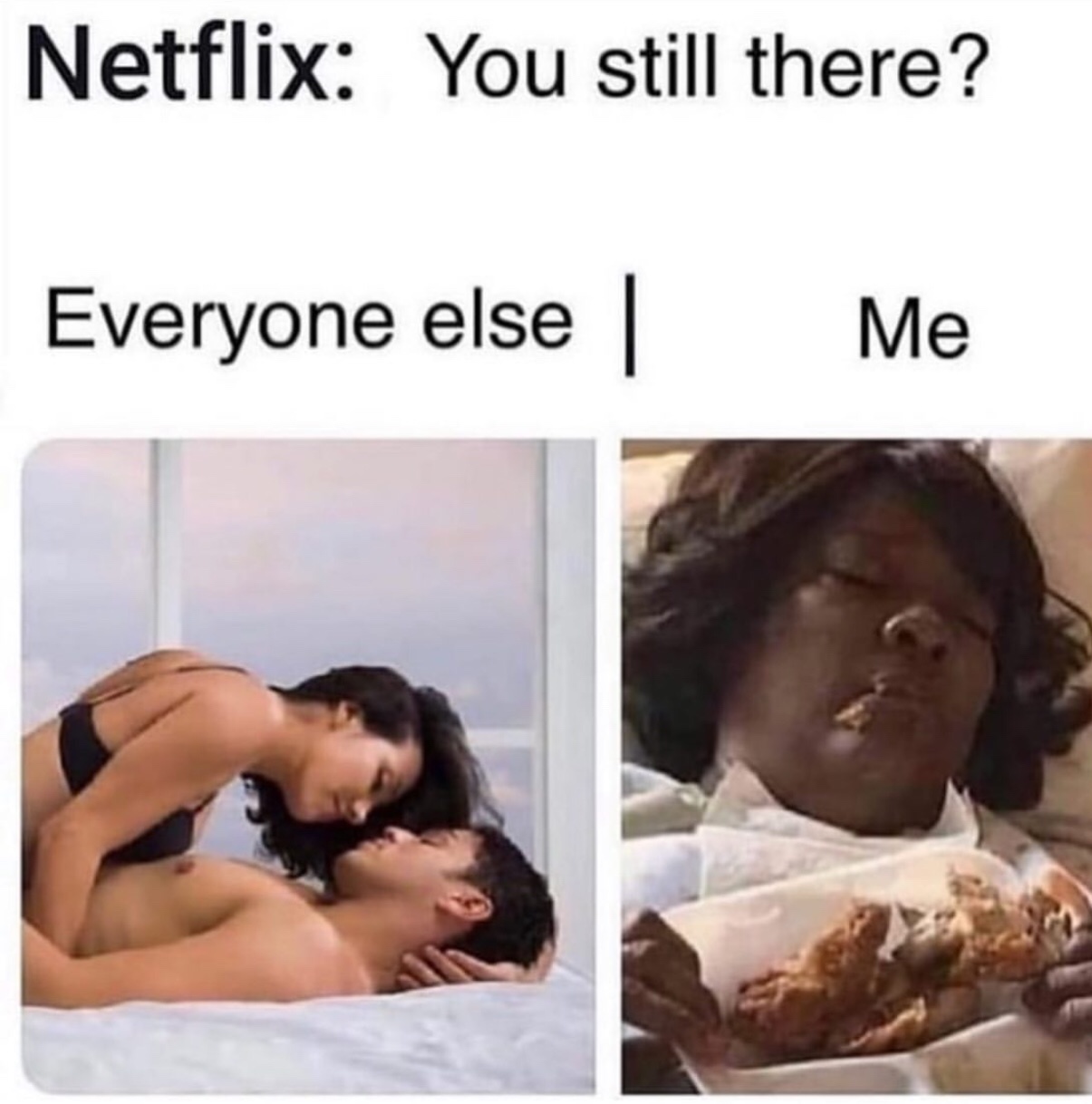 netflix you still there meme - Netflix You still there? Everyone else | Me