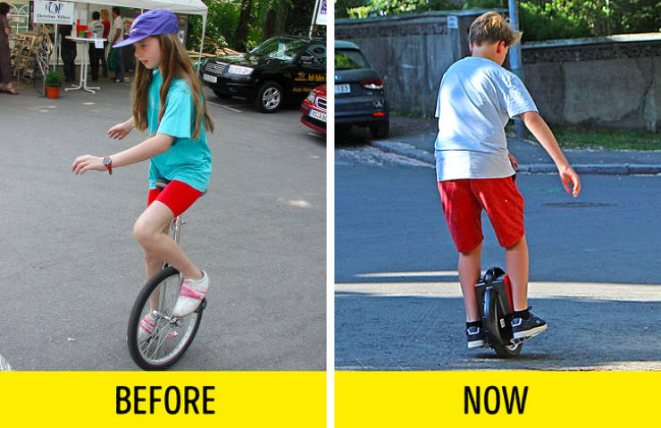 Electric unicycle - Before Now