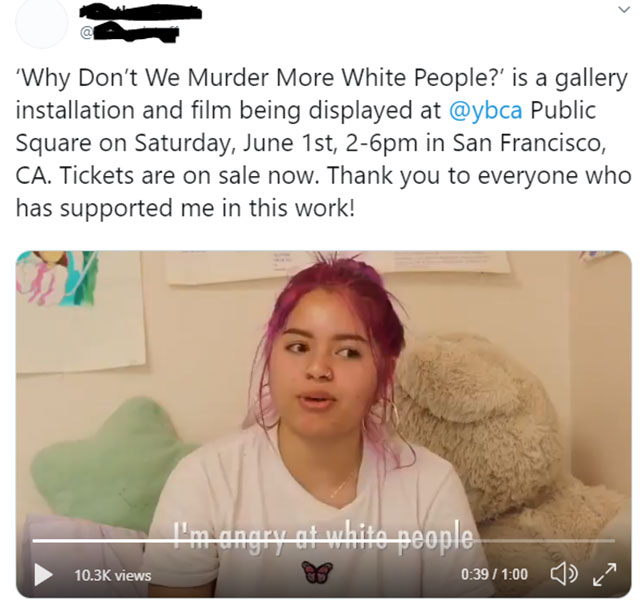 don t we murder more white people - Why Don't We Murder More White People?' is a gallery installation and film being displayed at Public Square on Saturday, June 1st, 26pm in San Francisco, Ca. Tickets are on sale now. Thank you to everyone who has suppor