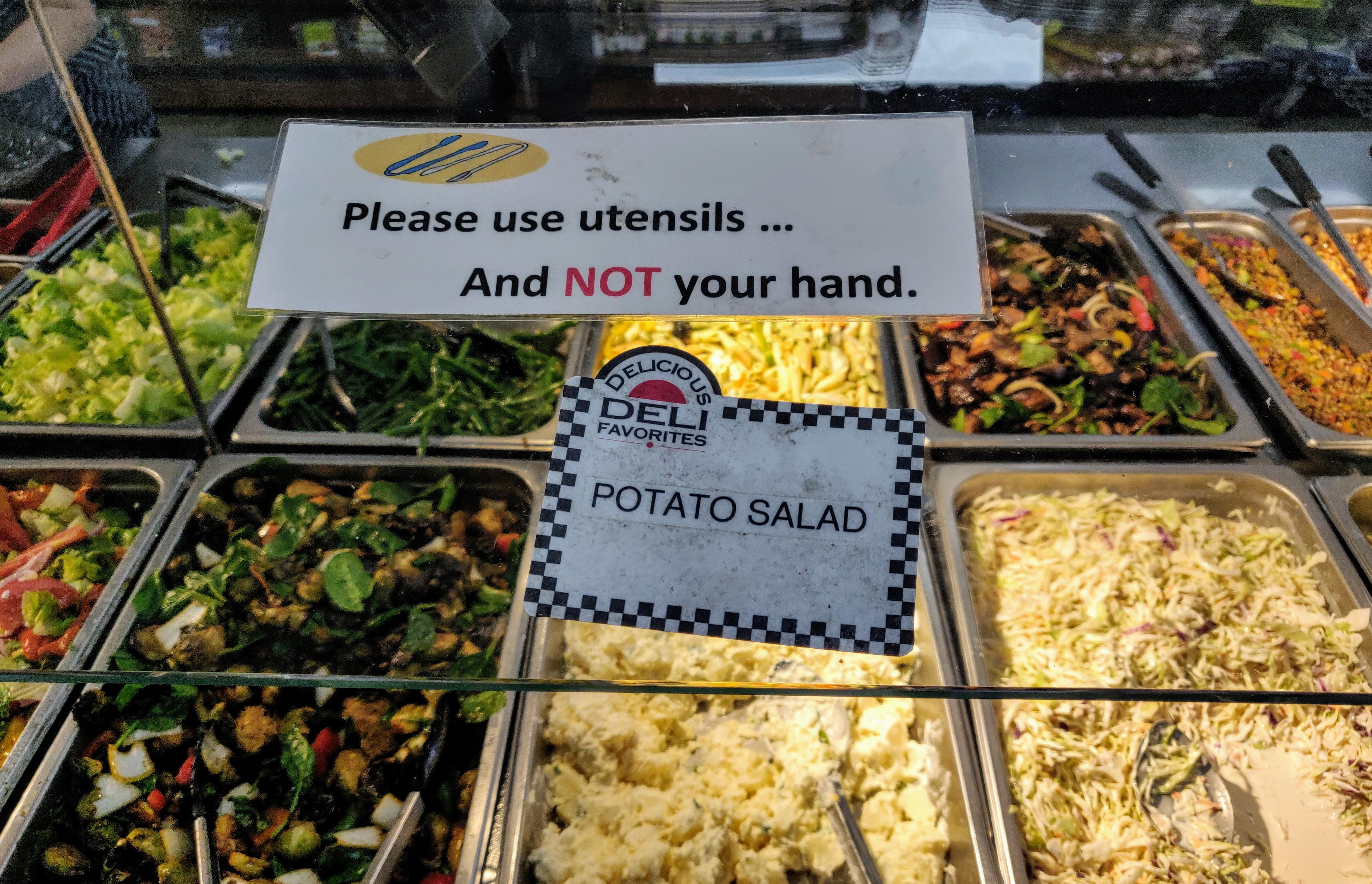 And Not your hand. Euca Deli Favorites Potato Salad