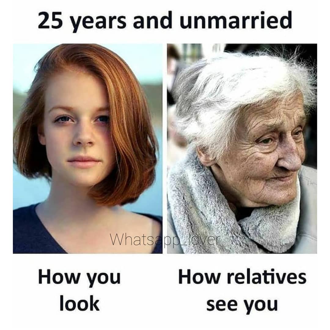marriage - 25 years and unmarried Whatsapp_love How you look How relatives see you