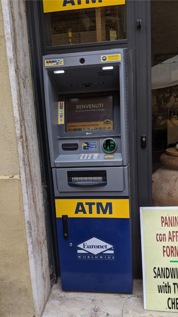 This ATM that charges 40 € as a transaction fee in italy