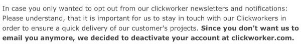 “If you don’t want our spam emails, we will flat out delete your account.”