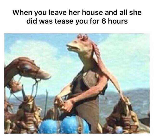 you leave her house meme - When you leave her house and all she did was tease you for 6 hours