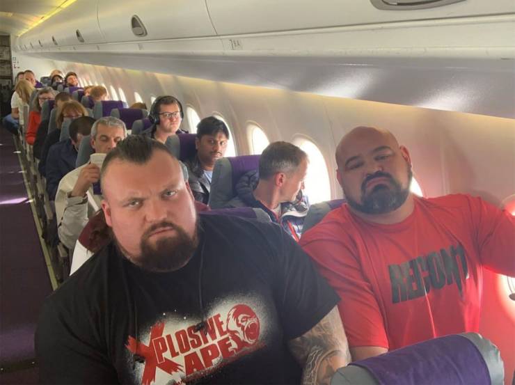 world's strongest man on a plane