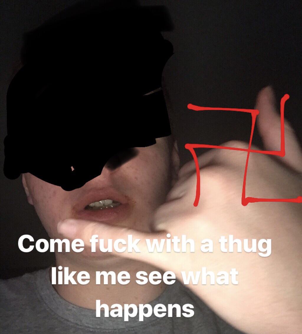 photo caption - Come fuck with a thug me see what happens