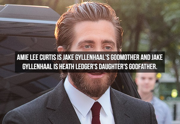 Amie Lee Curtis Is Jake Gyllenhaal'S Godmother And Jake Gyllenhaal Is Heath Ledger'S Daughter'S Godfather.
