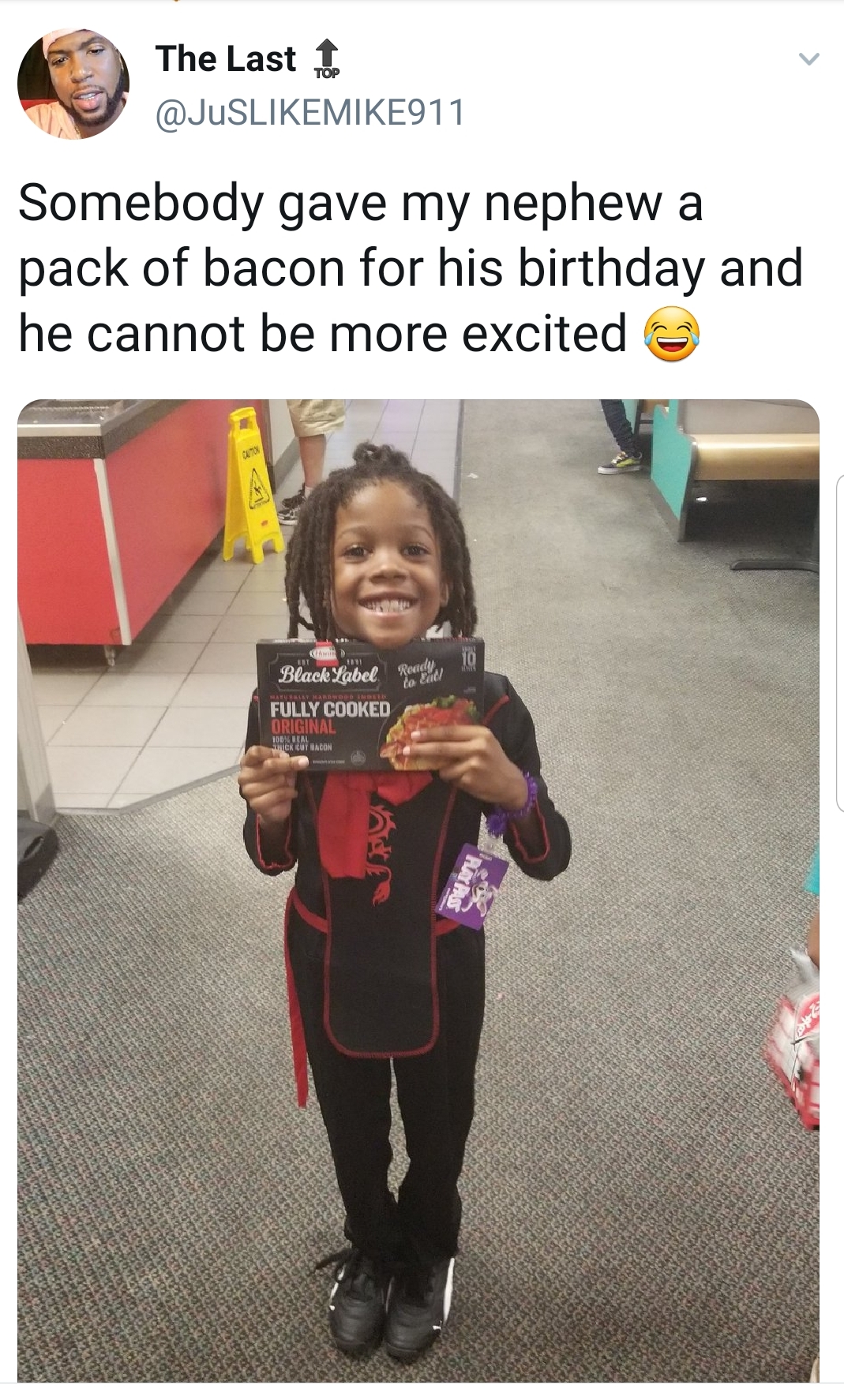 black twitter - The Last 1 Somebody gave my nephew a pack of bacon for his birthday and he cannot be more excited