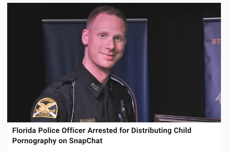 officer matthew enhoffer - SO22. Florida Police Officer Arrested for Distributing Child Pornography on SnapChat