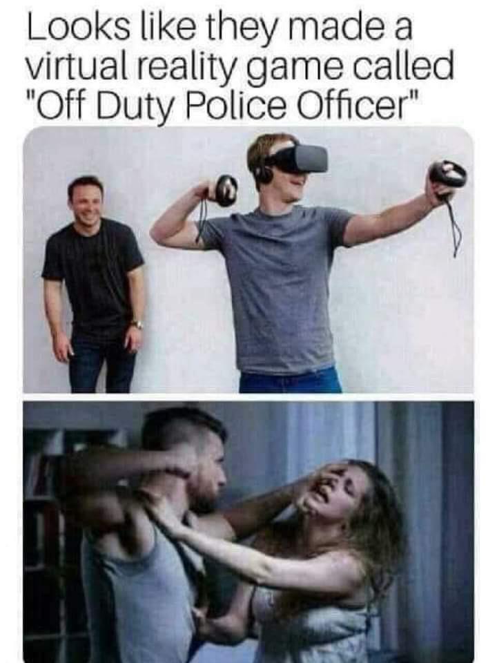 mark zuckerberg oculus vr - Looks they made a virtual reality game called "Off Duty Police Officer"