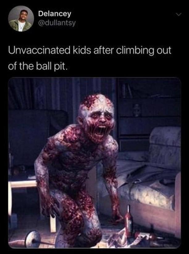 unvaccinated kids after ball pit - Delancey Unvaccinated kids after climbing out of the ball pit.