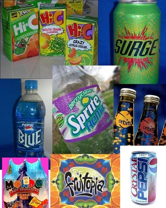 90's drinks - Hero Caps La Shout Orange Ua Ecto Cooler Crazy Citrus Cooler Surge Tryclear Drire Hey Cola Fusta orbit _PEPSI Bel orbit Blue Cerca 20N Ma Rysta Said It Squeezers Legendary Gerry Ros