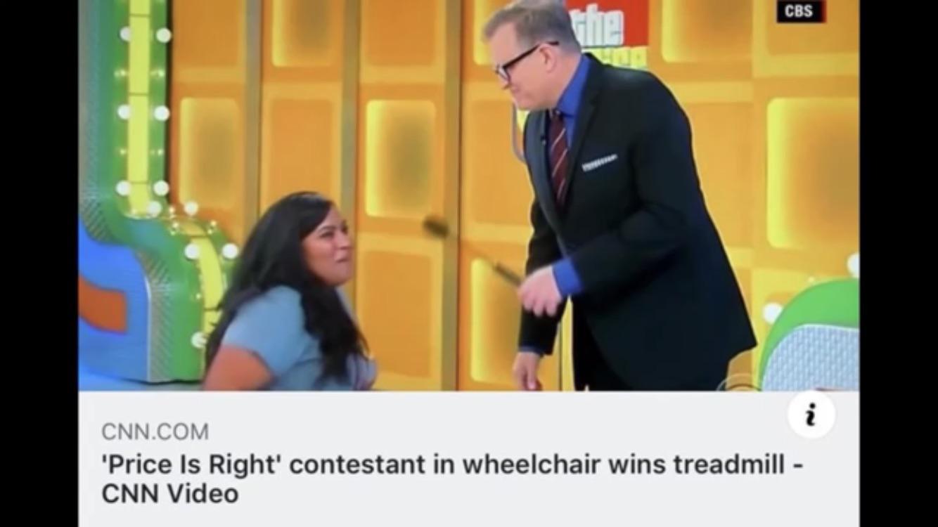 facial expression - Cbs Cnn.Com 'Price Is Right' contestant in wheelchair wins treadmill Cnn Video