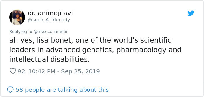 kanye west i need you to understand - dr. animoji avi ah yes, lisa bonet, one of the world's scientific leaders in advanced genetics, pharmacology and intellectual disabilities. 92