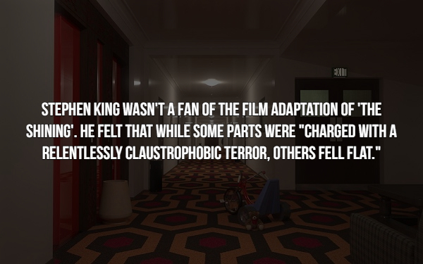 room - Stephen King Wasn'T A Fan Of The Film Adaptation Of 'The Shining'. He Felt That While Some Parts Were "Charged With A Relentlessly Claustrophobic Terror, Others Fell Flat."