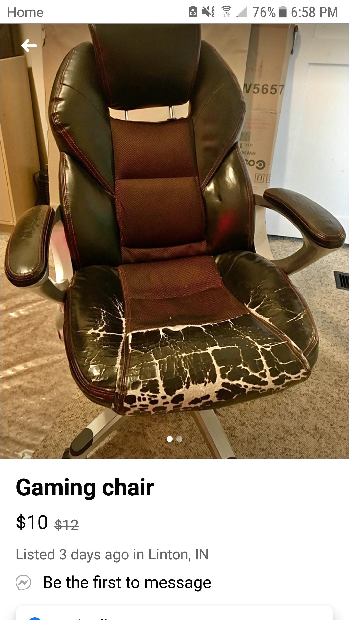 car seat cover - Home & ? 76% i W5657 L 410 Smh og Gaming chair $ 10 $12 Listed 3 days ago in Linton, In Be the first to message
