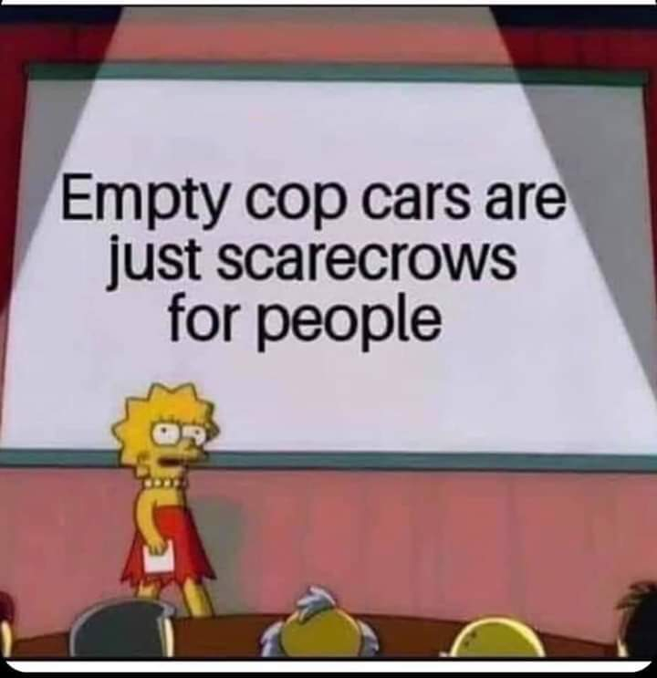 empty cop cars are just scarecrows for people - Empty cop cars are just scarecrows for people