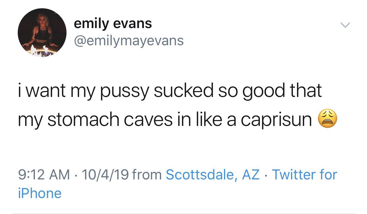 james gunn pedo tweets - emily evans i want my pussy sucked so good that my stomach caves in a caprisun 10419 from Scottsdale, Az Twitter for iPhone