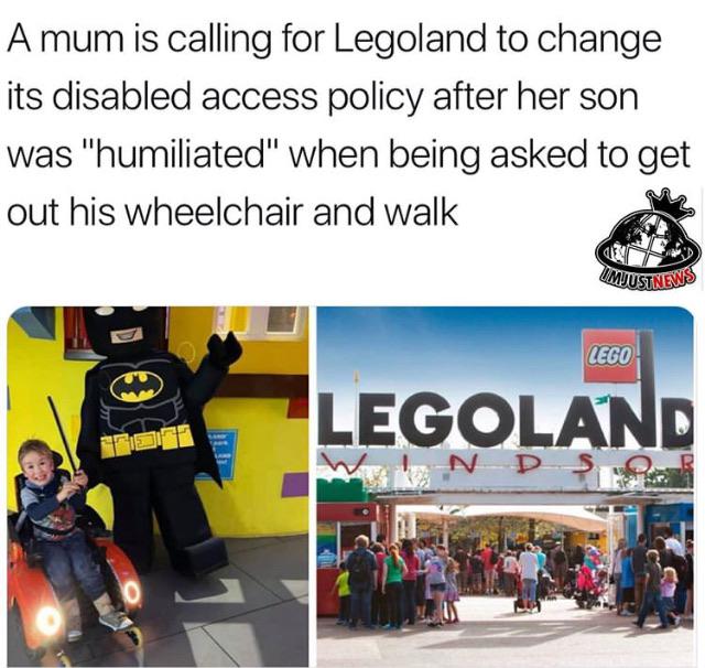 legoland windsor - A mum is calling for Legoland to change its disabled access policy after her son was "humiliated" when being asked to get out his wheelchair and walk Umjustnews Lego Legoland Fioti Ven Dsr