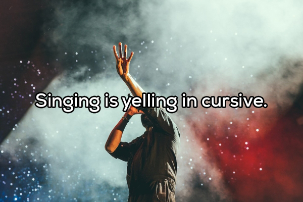 singer wallpaper 4k - Singing is yelling in cursive.