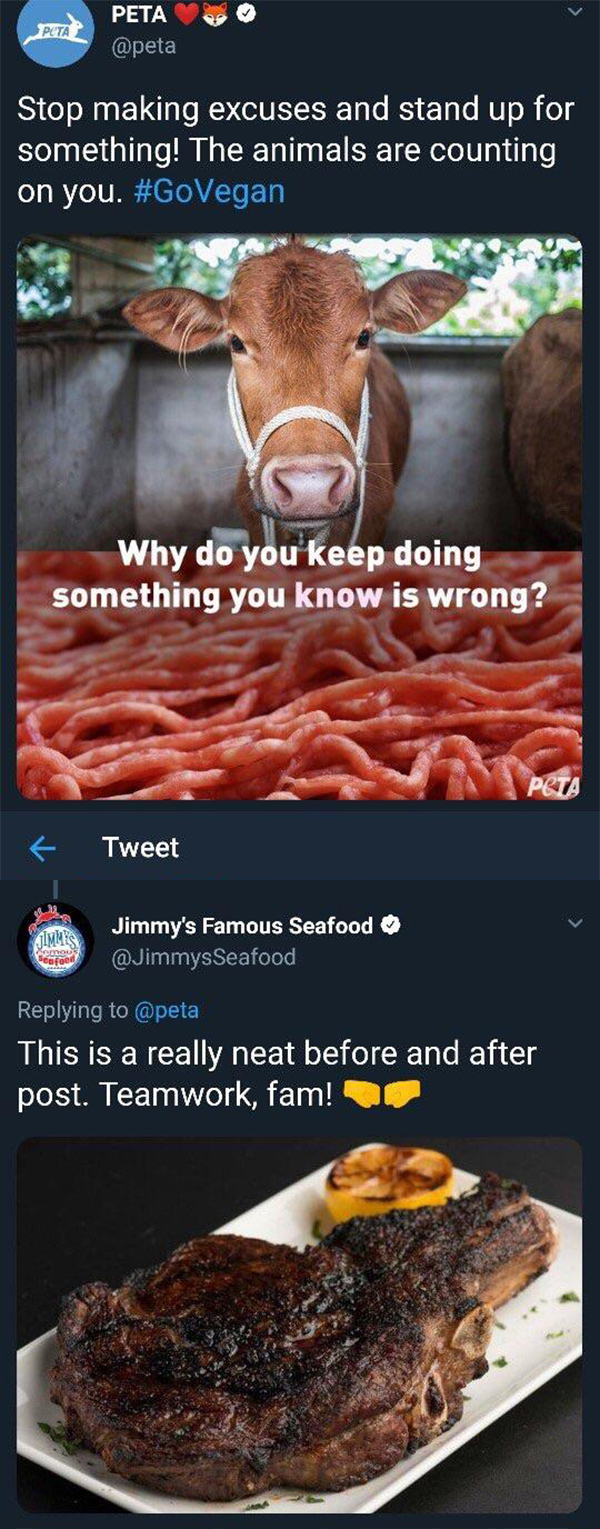 jimmy's famous seafood - All Peta pela Stop making excuses and stand up for something! The animals are counting on you. Why do you keep doing something you know is wrong? Tweet Jimmy's Famous Seafood Jimmy Seafood bela This is a really neat before and aft