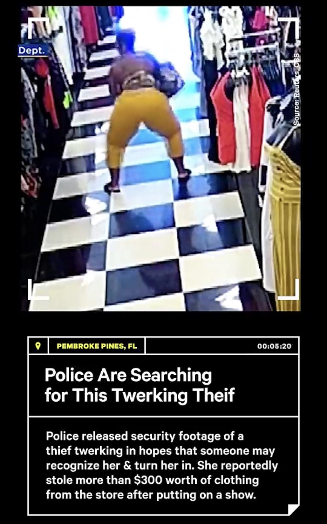 indoor games and sports - Dept. Source toute Pembroke Pines, Fl 20 Police Are Searching for This Twerking Theif Police released security footage of a thief twerking in hopes that someone may recognize her & turn her in. She reportedly stole more than $300