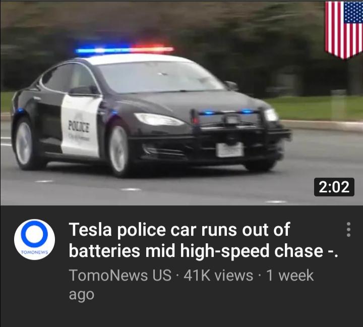 tesla police car - Tomonews Tesla police car runs out of batteries mid highspeed chase . TomoNews US416 views 1 week ago